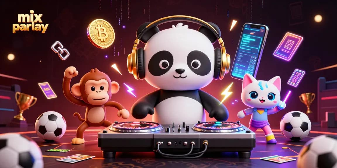 Engage in mix parlay betting with fun characters spinning luck in a vibrant casino scene.