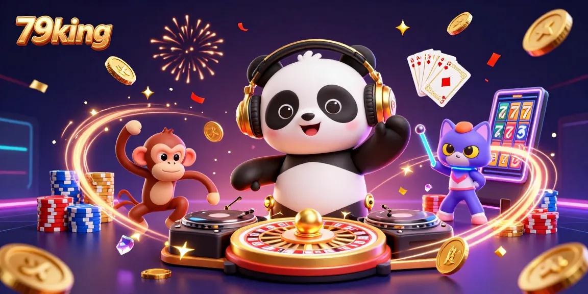 Experience the thrilling fun at 79king with dynamic casino characters celebrating wins!