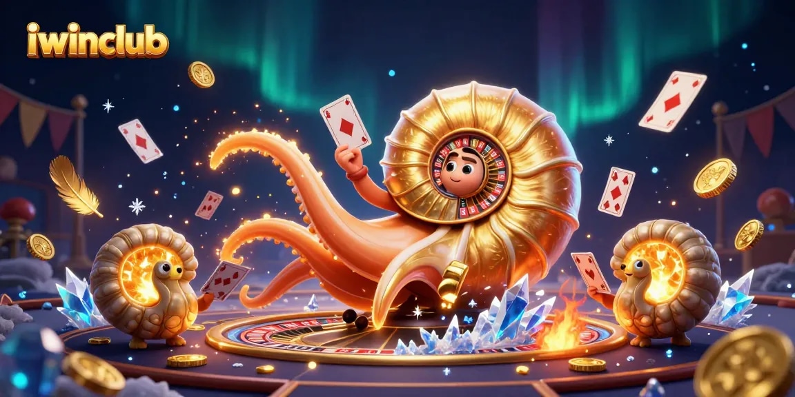 Engage in thrilling live casino games with iwinclub, featuring a giant nautilus roulette scene.