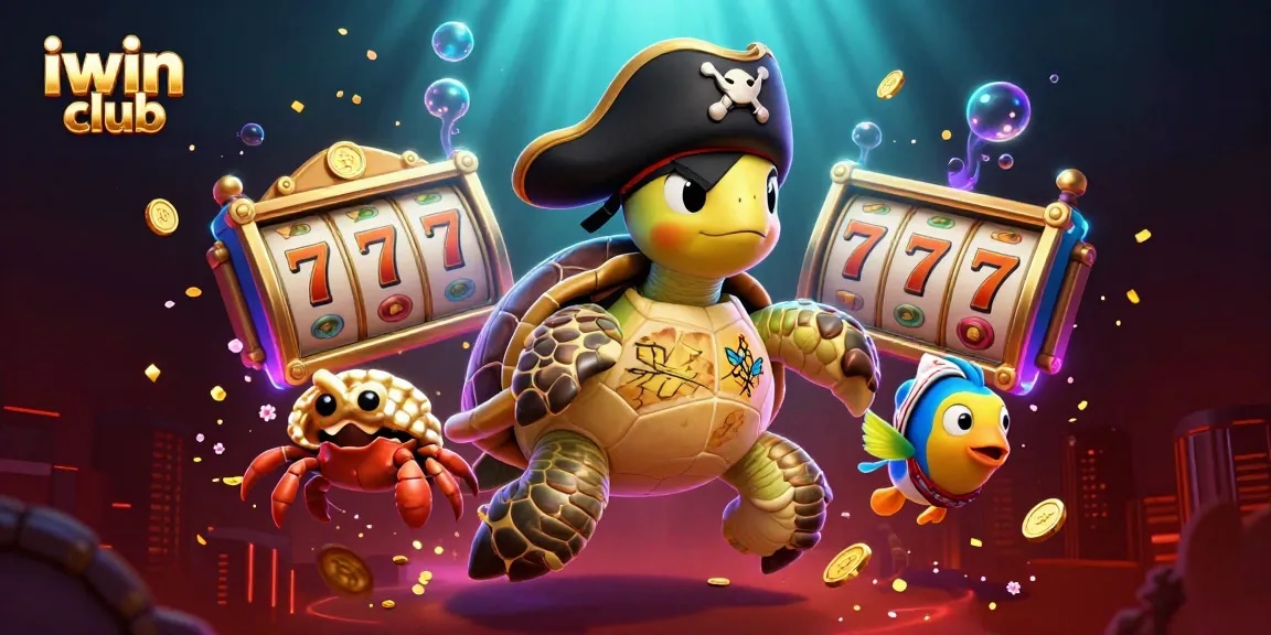 Experience the excitement of iwin club with a vibrant 3D pirate-themed casino scene.