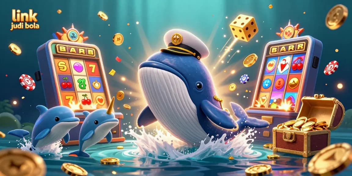 Experience thrilling action with link judi bola in this vibrant casino scene filled with excitement.