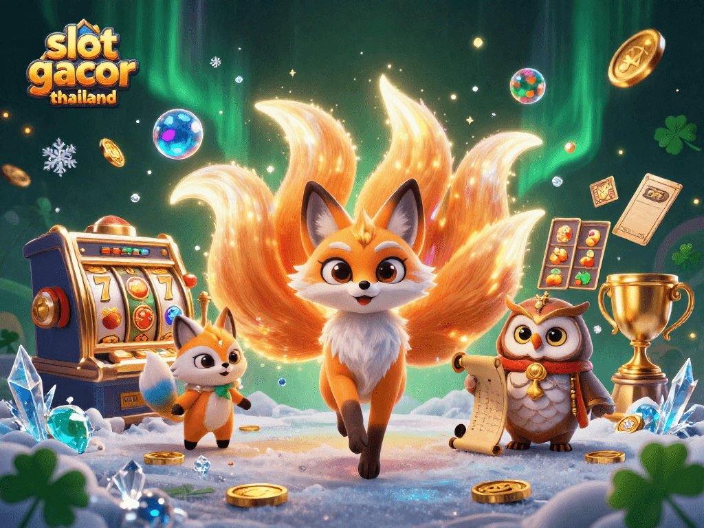 Experience winning excitement with slot gacor thailand in this vibrant 3D casino scene illustrating success.