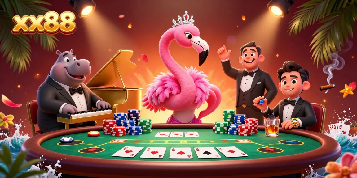 Engage in thrilling gameplay at xx88's vibrant casino with lively characters and rich game elements.