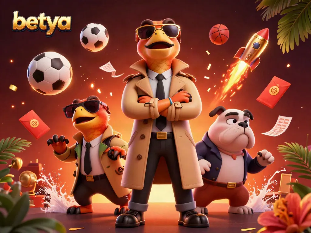 Betya sports betting VIP scene with cartoon raptors and a bouncer, emphasizing excitement.