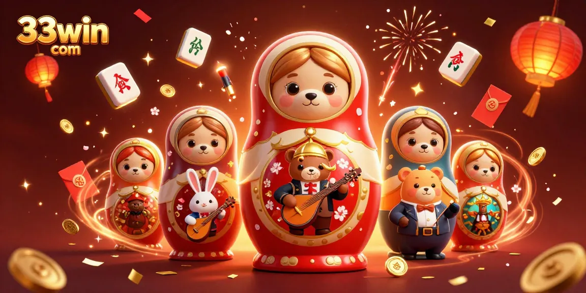 Win big at 33win com with exciting casino games illustrated by detailed 3D characters and vibrant celebrations.