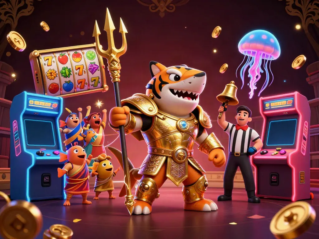 Play exciting slot gacor games amidst a vibrant underwater colosseum with animated sea characters!