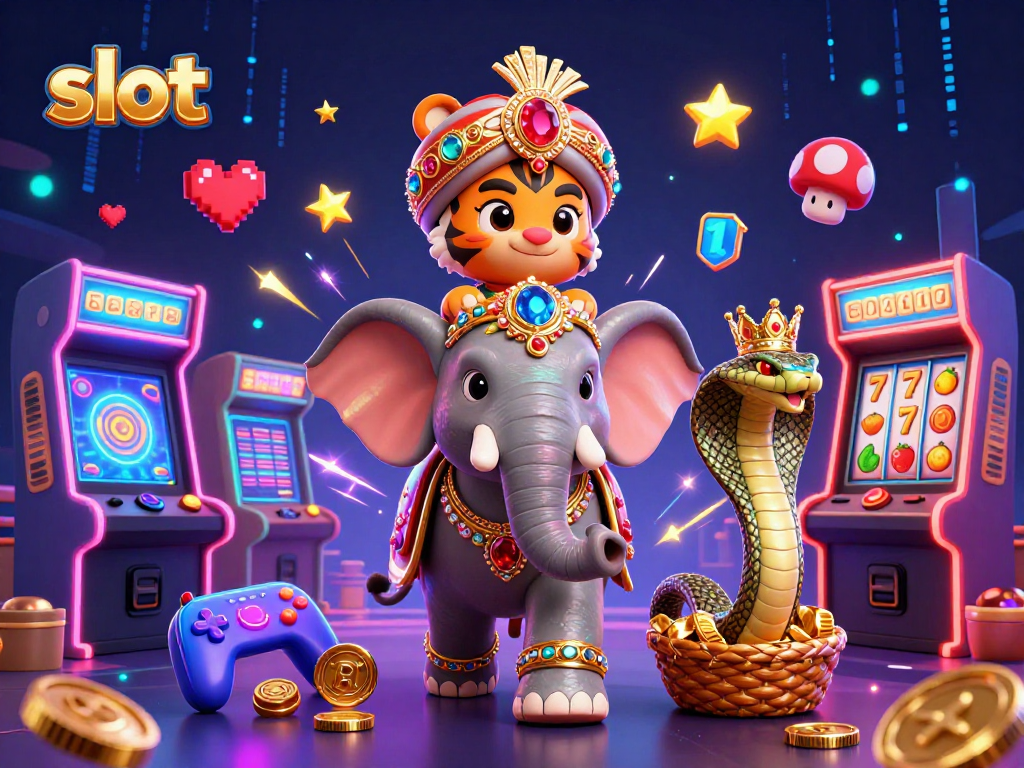 Slot bertema harimau di kasino dengan elemen permainan penuh warna.