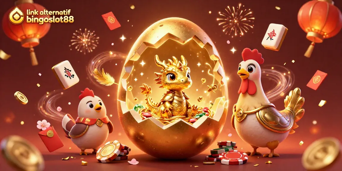 Menggunakan link alternatif bingoslot88, ilustrasi digital 3D merayakan jackpot kasino dengan teknologi canggih.