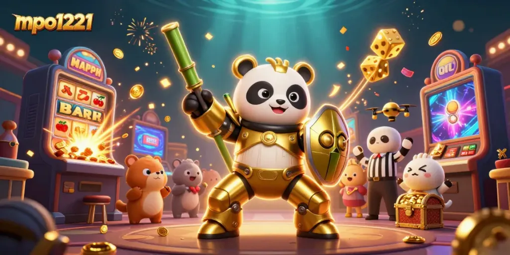 Experience explosive wins with mpo1221's vibrant casino championship scene featuring a golden panda pilot.