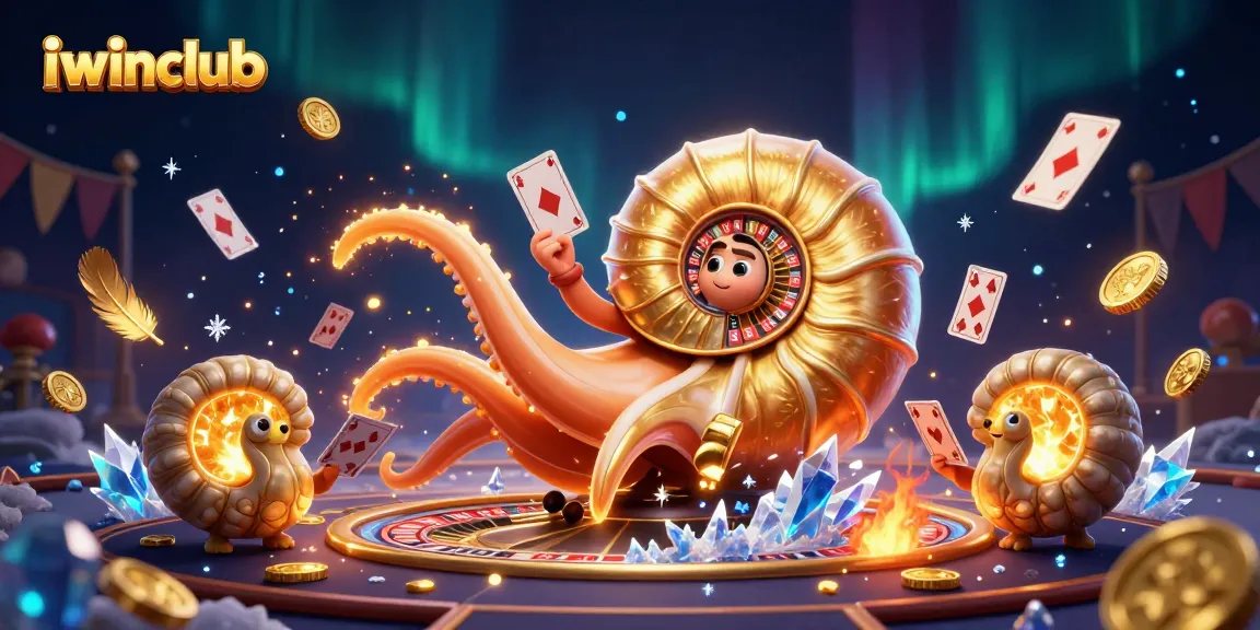 Engage in thrilling live casino games with iwinclub, featuring a giant nautilus roulette scene.