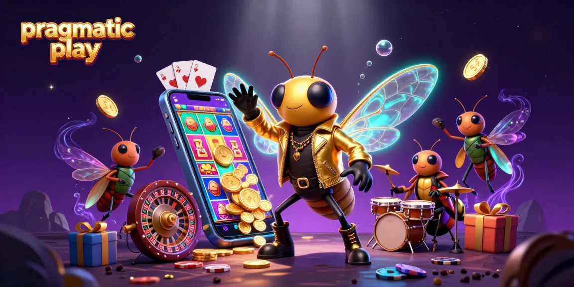 Engaging scene with a cicada rock star and game elements celebrating pragmatic play excitement.