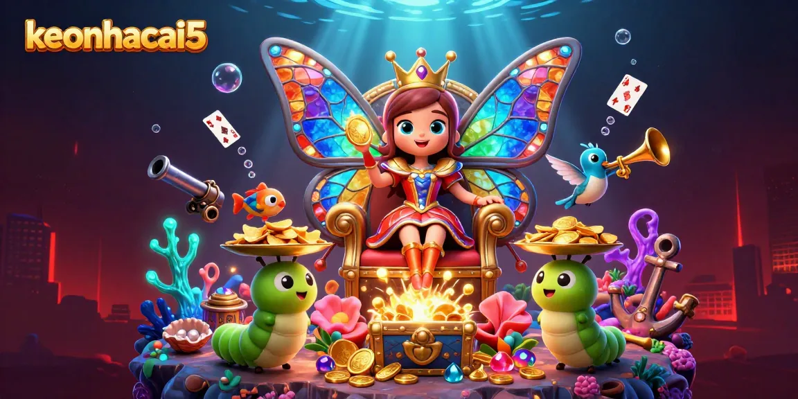 Join the exciting world of keonhacai5 with vibrant 3D illustrations showcasing casino elements and betting excitement.