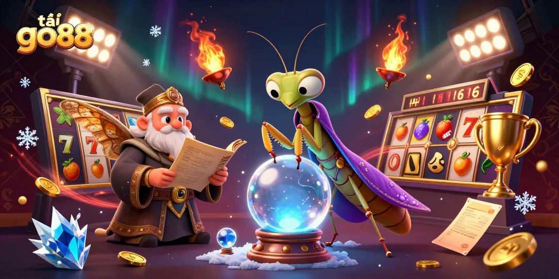 Engage with thrilling gameplay by tải go88, showcasing colorful slot reels and mystical characters in action.