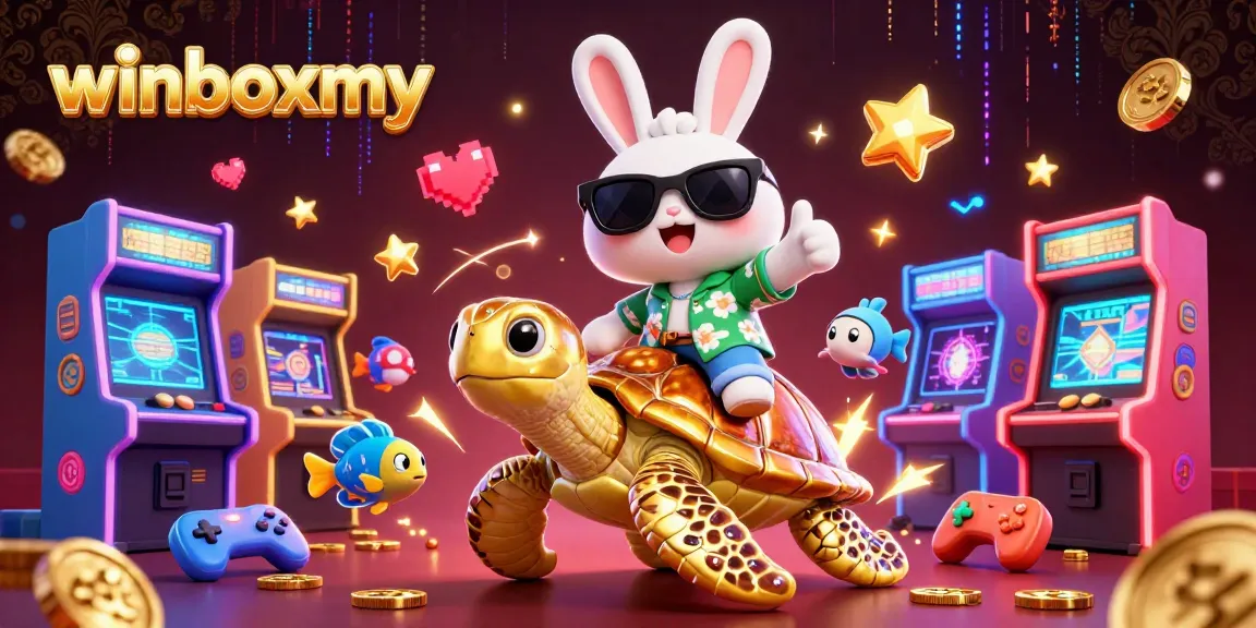 Experience the thrilling world of winboxmy with vibrant casino elements and playful characters.