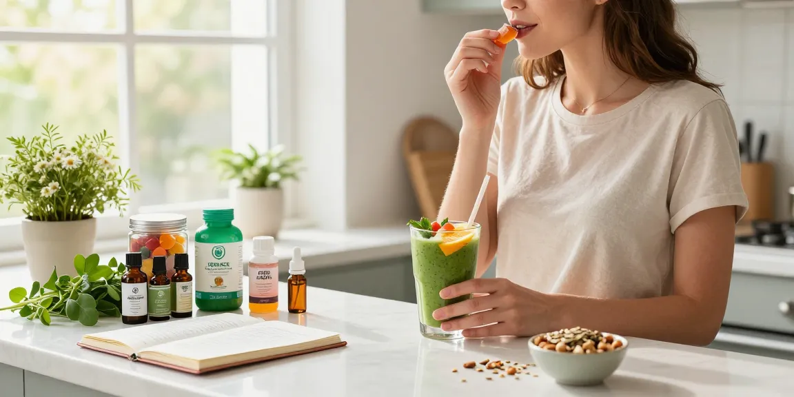 Weed edibles featured in a bright kitchen with CBD oil and organic ingredients for a healthy lifestyle.