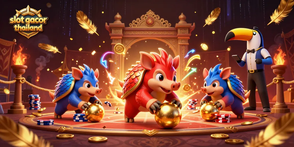 Experience excitement with slot gacor thailand in a dynamic illustration of rival pangolins gaming.