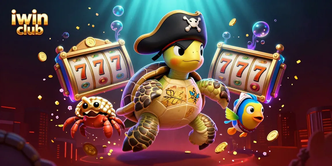 Experience the excitement of iwin club with a vibrant 3D pirate-themed casino scene.