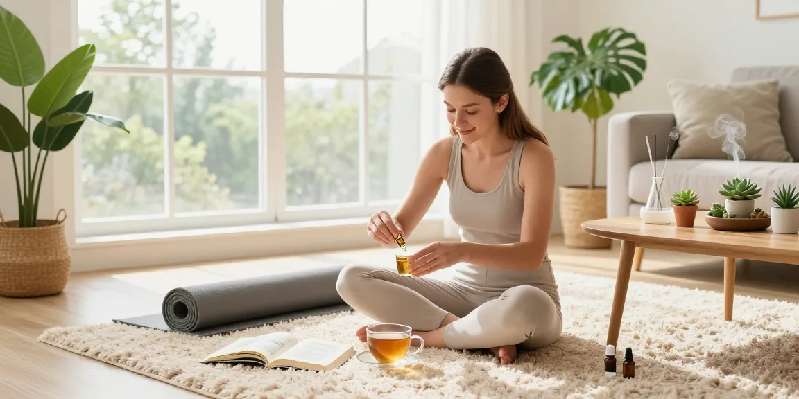 Nationwide online dispensary featuring natural wellness elements with CBD oils, tea, and houseplants.