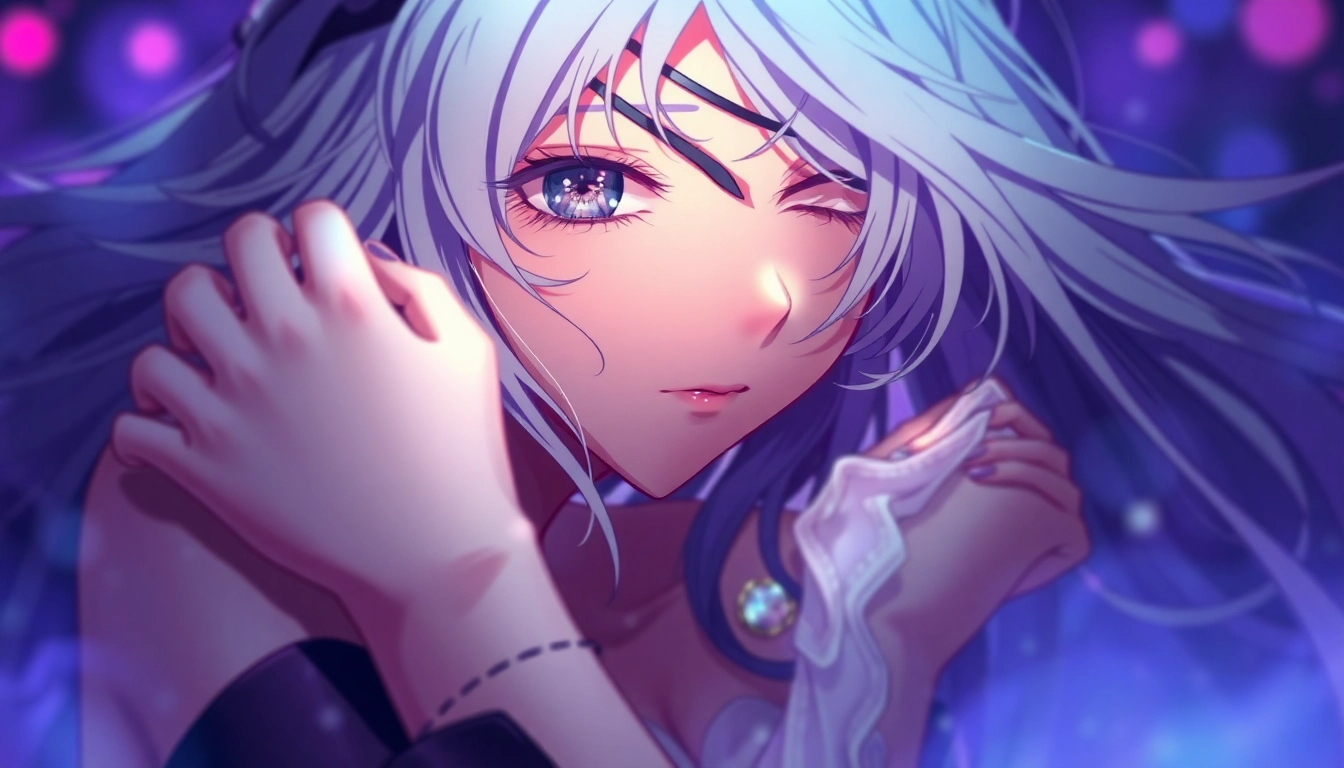 Anime sex character in a sensual moment, showcasing intricate details and vibrant colors.