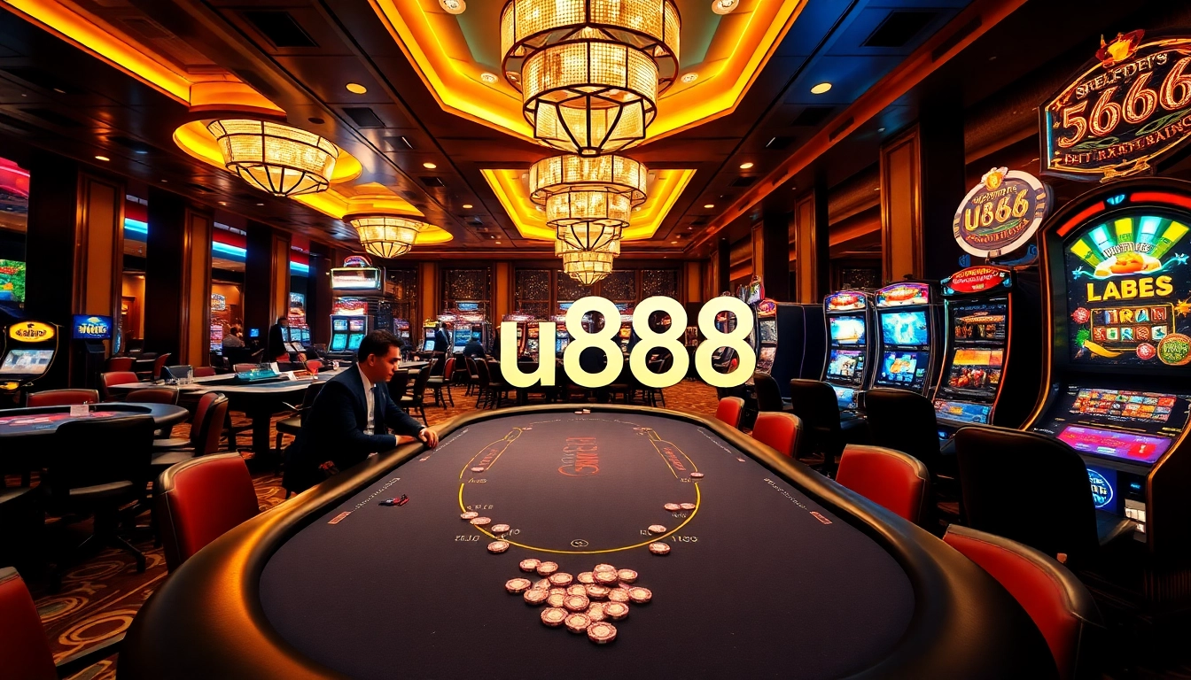 Players enjoying a high-stakes poker game at the u888 casino, showcasing the excitement of gambling.