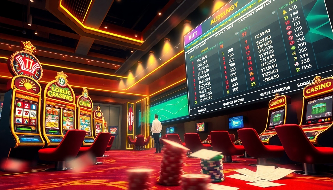 Real-time ผลบอลสด updates on a casino interface with engaging gambling elements.