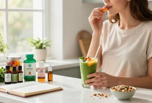 Weed edibles featured in a bright kitchen with CBD oil and organic ingredients for a healthy lifestyle.